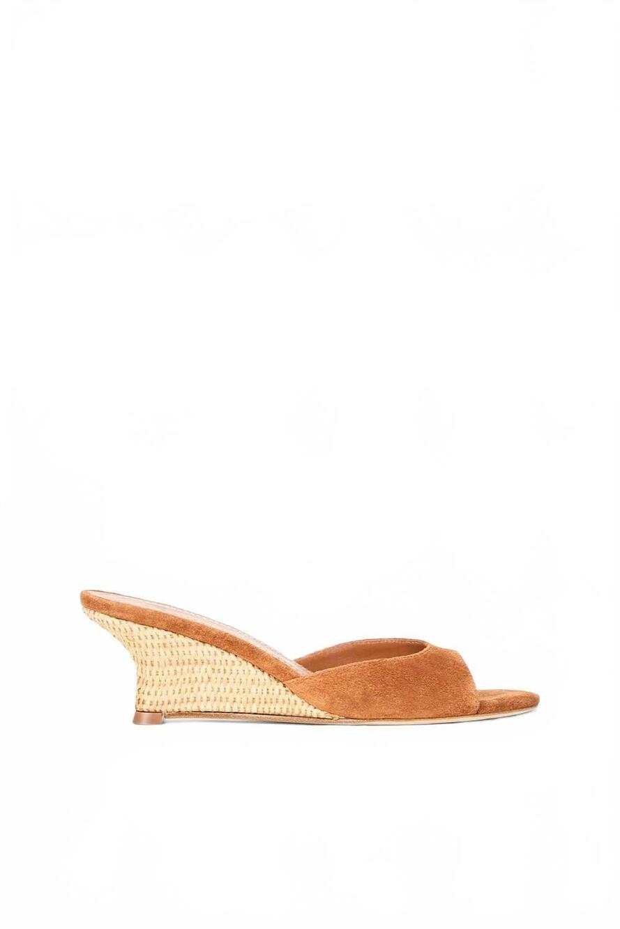 NEW STAUD women's brigitte wedge sandals in tabac natural